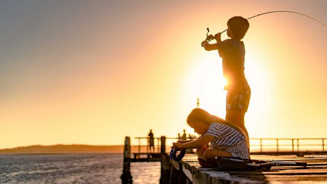 Kids fishing fish for life